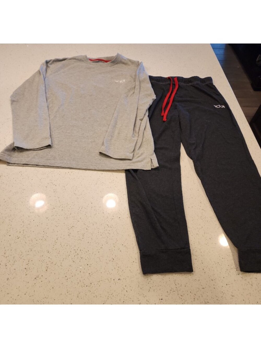 Mens Tumi Air India Sleepwear Pj 2 Piece Size S/M Gray Lounge Pants L/S Shirt